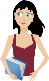 Illustration of a student learning Spanish